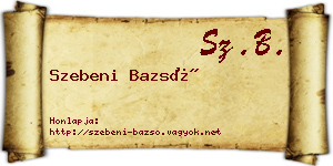 Szebeni Bazsó névjegykártya